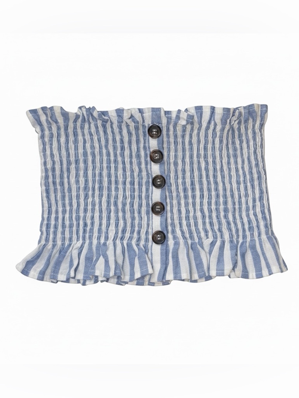 Blue and White Striped Tube Top | Small